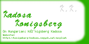 kadosa konigsberg business card